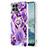 Funda Silicona Gel Goma Patron de Moda Carcasa con Anillo de dedo Soporte Y04B para Realme 8i Morado