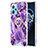 Funda Silicona Gel Goma Patron de Moda Carcasa con Anillo de dedo Soporte Y04B para Realme 9 4G Morado