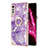 Funda Silicona Gel Goma Patron de Moda Carcasa con Anillo de dedo Soporte Y05B para LG Velvet 4G Morado