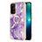 Funda Silicona Gel Goma Patron de Moda Carcasa con Anillo de dedo Soporte Y05B para OnePlus Nord N200 5G Morado