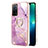 Funda Silicona Gel Goma Patron de Moda Carcasa con Anillo de dedo Soporte Y05B para Oppo A56 5G Purpura Claro