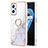 Funda Silicona Gel Goma Patron de Moda Carcasa con Anillo de dedo Soporte Y05B para Oppo K10 4G Blanco