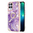 Funda Silicona Gel Goma Patron de Moda Carcasa con Anillo de dedo Soporte Y05B para Realme 8i Morado