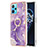 Funda Silicona Gel Goma Patron de Moda Carcasa con Anillo de dedo Soporte Y05B para Realme 9 Pro+ Plus 5G Morado