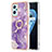 Funda Silicona Gel Goma Patron de Moda Carcasa con Anillo de dedo Soporte Y05B para Realme 9i 4G Morado