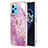 Funda Silicona Gel Goma Patron de Moda Carcasa con Anillo de dedo Soporte Y05B para Realme Narzo 50 Pro 5G Purpura Claro