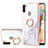 Funda Silicona Gel Goma Patron de Moda Carcasa con Anillo de dedo Soporte Y05B para Samsung Galaxy A11 Blanco