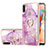 Funda Silicona Gel Goma Patron de Moda Carcasa con Anillo de dedo Soporte Y05B para Samsung Galaxy A11 Purpura Claro