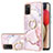 Funda Silicona Gel Goma Patron de Moda Carcasa con Anillo de dedo Soporte Y05B para Samsung Galaxy F02S SM-E025F Rosa