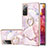 Funda Silicona Gel Goma Patron de Moda Carcasa con Anillo de dedo Soporte Y05B para Samsung Galaxy S20 FE (2022) 5G Rosa