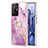 Funda Silicona Gel Goma Patron de Moda Carcasa con Anillo de dedo Soporte Y05B para Xiaomi Mi 11T Pro 5G Purpura Claro