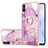 Funda Silicona Gel Goma Patron de Moda Carcasa con Anillo de dedo Soporte Y05B para Xiaomi Redmi 9A Purpura Claro