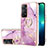 Funda Silicona Gel Goma Patron de Moda Carcasa con Anillo de dedo Soporte Y05B para Xiaomi Redmi Note 11 4G (2022) Purpura Claro