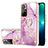 Funda Silicona Gel Goma Patron de Moda Carcasa con Anillo de dedo Soporte Y05B para Xiaomi Redmi Note 11 5G Purpura Claro