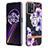 Funda Silicona Gel Goma Patron de Moda Carcasa con Anillo de dedo Soporte Y06B para Realme 9 4G Morado