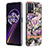 Funda Silicona Gel Goma Patron de Moda Carcasa con Anillo de dedo Soporte Y06B para Realme 9 Pro 5G Purpura Claro