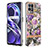 Funda Silicona Gel Goma Patron de Moda Carcasa con Anillo de dedo Soporte Y06B para Realme Narzo 50 4G Purpura Claro