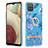 Funda Silicona Gel Goma Patron de Moda Carcasa con Anillo de dedo Soporte Y06B para Samsung Galaxy A12 5G Azul