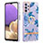 Funda Silicona Gel Goma Patron de Moda Carcasa con Anillo de dedo Soporte Y06B para Samsung Galaxy A23 5G Azul