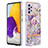 Funda Silicona Gel Goma Patron de Moda Carcasa con Anillo de dedo Soporte Y06B para Samsung Galaxy A72 5G Purpura Claro