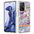 Funda Silicona Gel Goma Patron de Moda Carcasa con Anillo de dedo Soporte Y06B para Xiaomi Mi 11T Pro 5G Purpura Claro