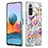 Funda Silicona Gel Goma Patron de Moda Carcasa con Anillo de dedo Soporte Y06B para Xiaomi Redmi Note 10 Pro Max Purpura Claro