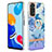 Funda Silicona Gel Goma Patron de Moda Carcasa con Anillo de dedo Soporte Y06B para Xiaomi Redmi Note 11S 4G Azul