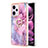 Funda Silicona Gel Goma Patron de Moda Carcasa con Anillo de dedo Soporte YB1 para Xiaomi Redmi Note 12 Pro 5G Purpura Claro