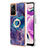 Funda Silicona Gel Goma Patron de Moda Carcasa con Anillo de dedo Soporte YB1 para Xiaomi Redmi Note 12S Morado