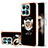 Funda Silicona Gel Goma Patron de Moda Carcasa con Anillo de dedo Soporte YB2 para Huawei Honor X8b Multicolor