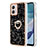 Funda Silicona Gel Goma Patron de Moda Carcasa con Anillo de dedo Soporte YB2 para Motorola Moto G53j 5G Negro