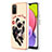 Funda Silicona Gel Goma Patron de Moda Carcasa con Anillo de dedo Soporte YB2 para Samsung Galaxy M02s Caqui