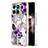 Funda Silicona Gel Goma Patron de Moda Carcasa con Anillo de dedo Soporte YB3 para Huawei Honor X8b Morado