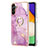 Funda Silicona Gel Goma Patron de Moda Carcasa con Anillo de dedo Soporte YB5 para Samsung Galaxy A34 5G Purpura Claro