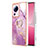 Funda Silicona Gel Goma Patron de Moda Carcasa con Anillo de dedo Soporte YB5 para Xiaomi Civi 2 5G Purpura Claro