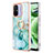 Funda Silicona Gel Goma Patron de Moda Carcasa con Anillo de dedo Soporte YB5 para Xiaomi Poco C55 Verde