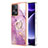 Funda Silicona Gel Goma Patron de Moda Carcasa con Anillo de dedo Soporte YB5 para Xiaomi Poco F5 5G Purpura Claro