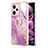 Funda Silicona Gel Goma Patron de Moda Carcasa con Anillo de dedo Soporte YB5 para Xiaomi Redmi Note 12 Pro 5G Purpura Claro