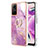 Funda Silicona Gel Goma Patron de Moda Carcasa con Anillo de dedo Soporte YB5 para Xiaomi Redmi Note 12S Purpura Claro