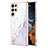 Funda Silicona Gel Goma Patron de Moda Carcasa con Mag-Safe Magnetic para Samsung Galaxy S23 Ultra 5G Blanco