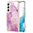 Funda Silicona Gel Goma Patron de Moda Carcasa para Samsung Galaxy S21 Plus 5G Purpura Claro