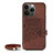 Funda Silicona Gel Goma Patron de Moda Carcasa S01 para Apple iPhone 13 Pro Marron