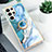 Funda Silicona Gel Goma Patron de Moda Carcasa S02 para Samsung Galaxy S23 Ultra 5G Azul