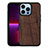 Funda Silicona Gel Goma Patron de Moda Carcasa S03 para Apple iPhone 13 Pro Max Marron