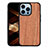 Funda Silicona Gel Goma Patron de Moda Carcasa S03 para Apple iPhone 15 Pro Max Marron Claro