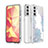 Funda Silicona Gel Goma Patron de Moda Carcasa S03 para Samsung Galaxy S21 Plus 5G Blanco