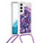 Funda Silicona Gel Goma Patron de Moda Carcasa Y02B para Samsung Galaxy S21 5G Morado