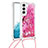 Funda Silicona Gel Goma Patron de Moda Carcasa Y02B para Samsung Galaxy S22 5G Rosa Roja