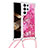 Funda Silicona Gel Goma Patron de Moda Carcasa Y02B para Samsung Galaxy S24 Ultra 5G Rosa Roja