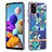 Funda Silicona Gel Goma Patron de Moda Carcasa Y06B para Samsung Galaxy A21s Cian